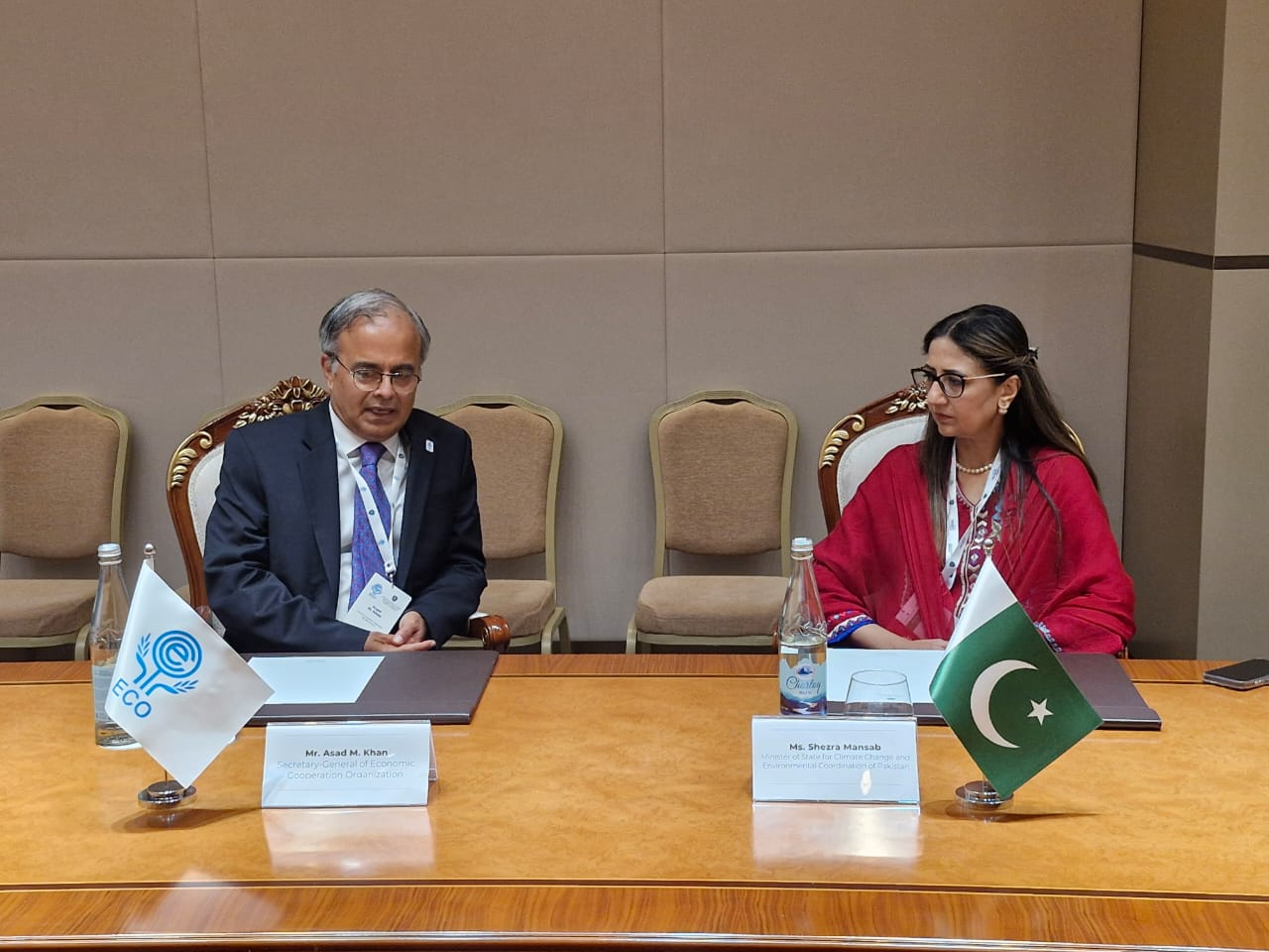 ECO Secretary General and Pakistani Minister of State for Climate Change Discuss Leveraging Strong Legacy of Pakistan in International Environmental Stewardship.
